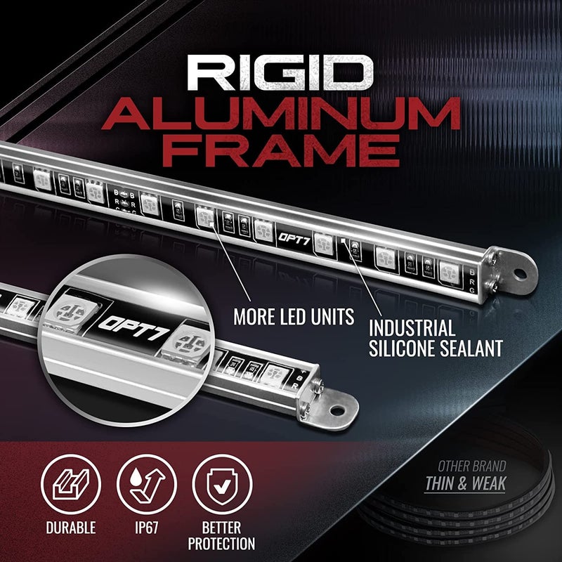 OPT7 Aura Aluminum Underglow LED Lighting Kit for Truck with Remote Control, 12V Exterior Waterproof Off-Road Neon Accent Underbody Light Bar, RGB Multicolor Under Car Decorations - Image 3